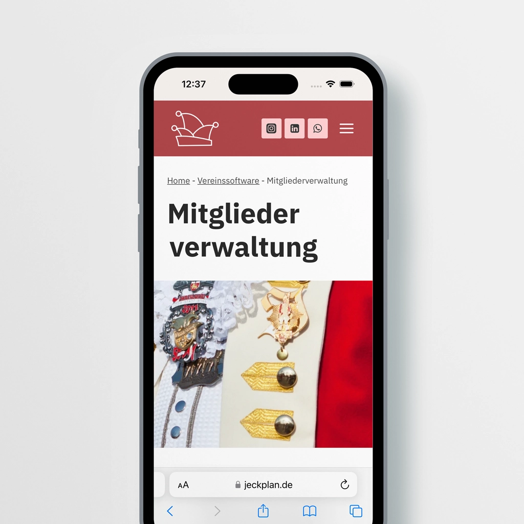Jeckplan: Mobiler Webauftritt